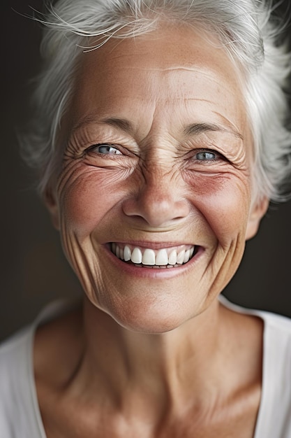 Un gros plan du visage d'une femme souriante