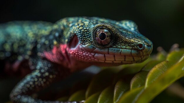 Un gros plan du visage d'un gecko