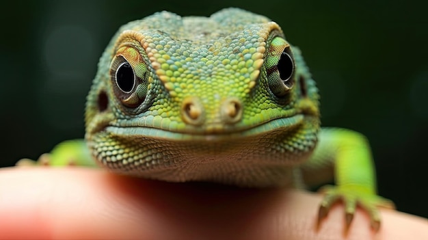 Un gros plan du visage d'un lézard