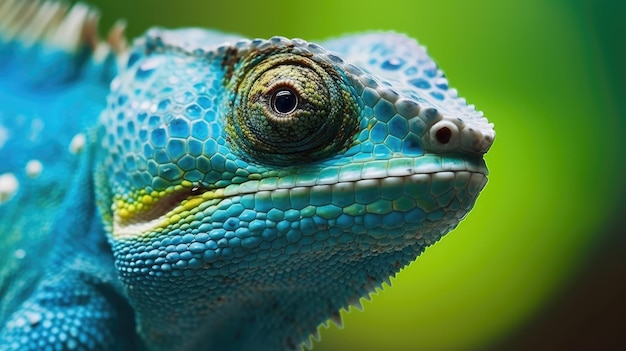 Un gros plan du visage d'un lézard