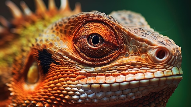 Un gros plan du visage d'un lézard