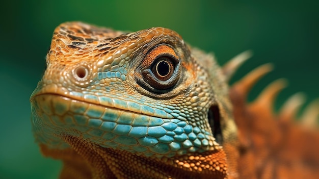 Un gros plan du visage d'un lézard