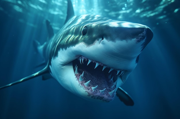 Gros plan de l'eau de requin Générer Ai