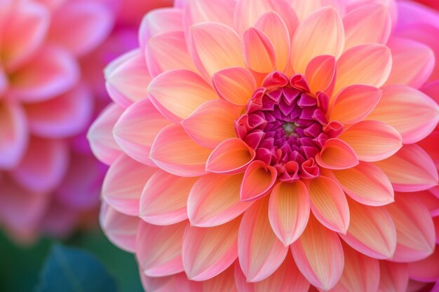 Un gros plan éblouissant des fleurs de dahlia vibrante hypnotise avec une toile de fond captivante