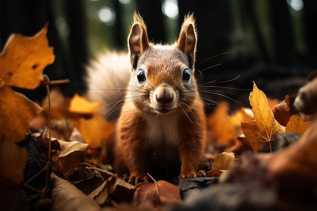 Gros plan d'un écureuil dans National Geographic Photography généré par l'IA