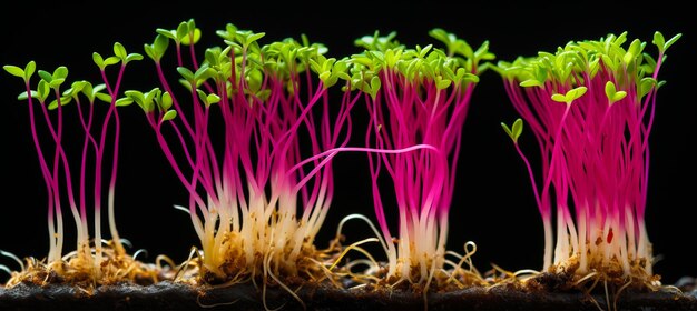 Photo un gros plan élégant capturant les couleurs vives et les textures délicates des microgreens riches en nutriments