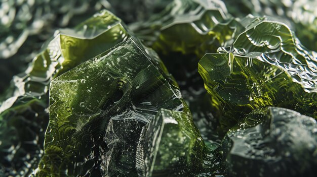 Photo un gros plan étonnant de la texture minérale de fluorite verte un beau fond abstrait