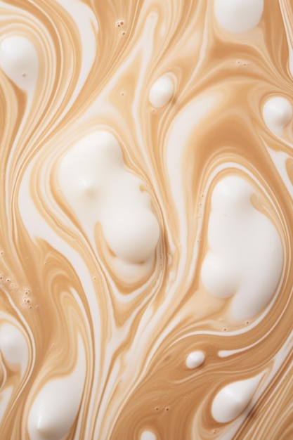 Gros plan extrême de la mousse de café générée par l'IA