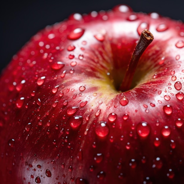 Gros plan extrême d'une photo de pomme fraîche