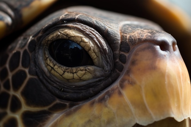 Un gros plan de la fac d'une tortue