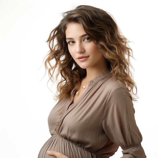 Gros plan d'une femme enceinte heureuse avec un gros ventre touchant une femme enceinte enceinte