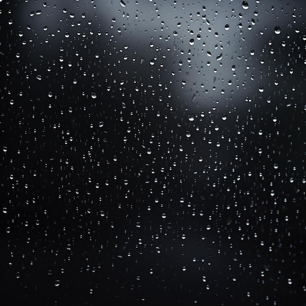 un gros plan d'une fenêtre couverte de pluie avec des gouttes de pluie générative ai