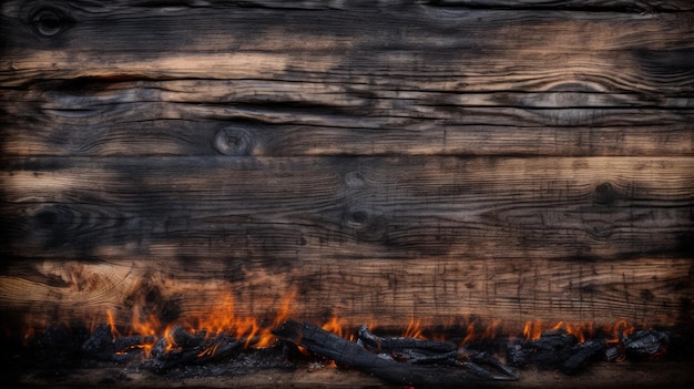 Un gros plan d'un feu qui brûle dans une cheminée