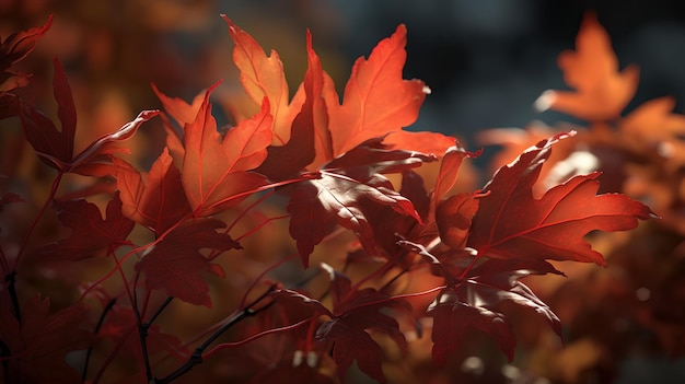 Un gros plan d'une feuille d'érable rouge