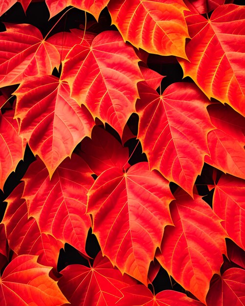 Photo un gros plan de feuilles rouges avec le mot 