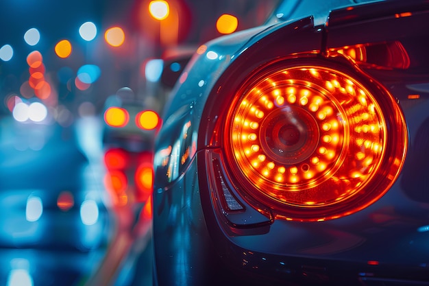 Photo un gros plan des feux arrière d'une voiture