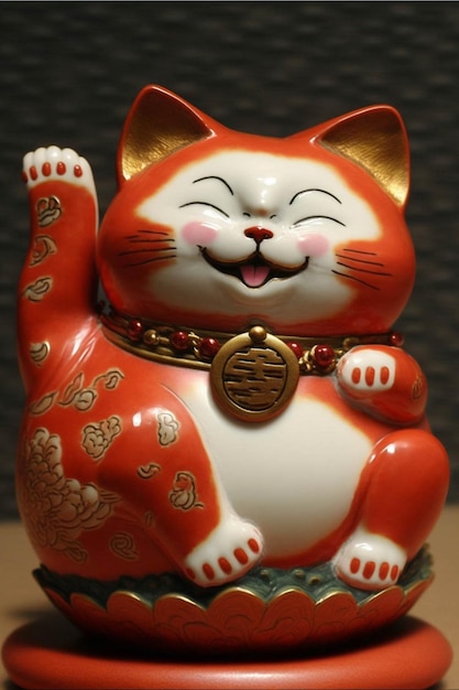 Gros plan d'une figurine d'un chat Ai générative