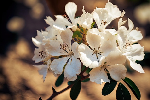 Gros plan d'une fleur de bougainvilliers à fleurs blanches en Egypte