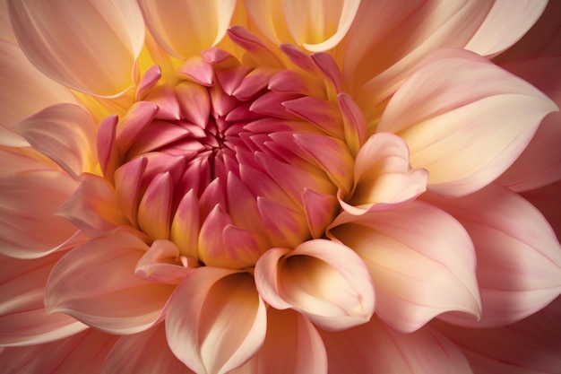 Gros plan d'une fleur de dahlia rose aux pétales roses