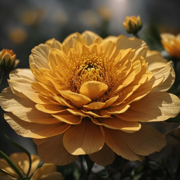 Photo gros plan d'une fleur dorée