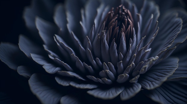 Un gros plan d'une fleur avec un fond sombre