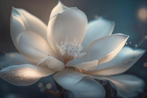 Gros plan de fleur de magnolia blanc