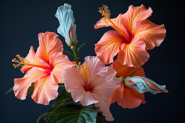 un gros plan d'une fleur avec le mot hibiscus dessus