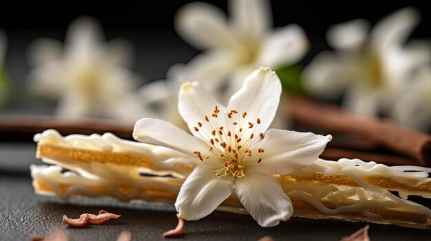 Photo un gros plan d'une fleur avec le mot jasmin dessus