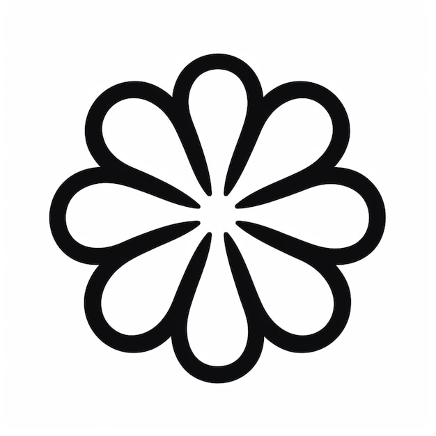 Photo un gros plan d'une fleur noire et blanche sur un fond blanc