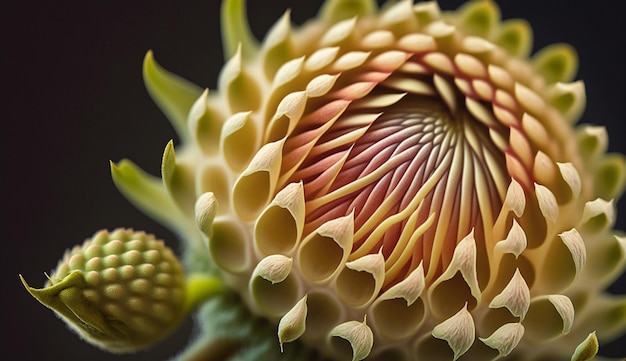 Un gros plan d'une fleur de protea