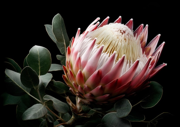 Un gros plan d'une fleur de protea