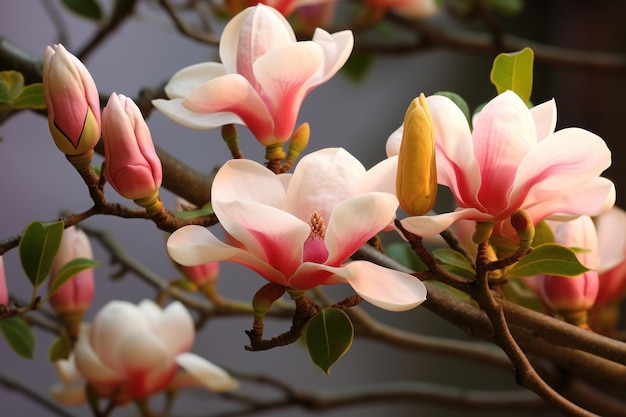 Un gros plan de fleurs sur un arbre