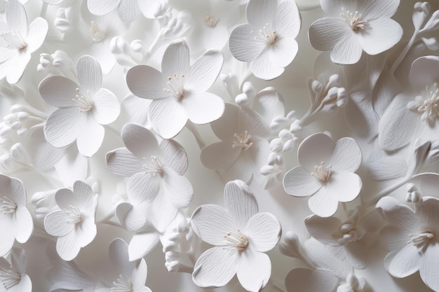 Un gros plan de fleurs blanches avec le mot amour dessus