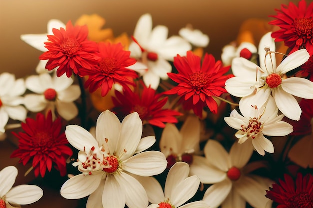 Gros plan de fleurs de gerbera multicolores