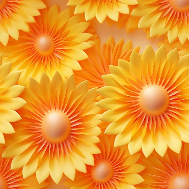 Un gros plan des fleurs en orange et jaune.