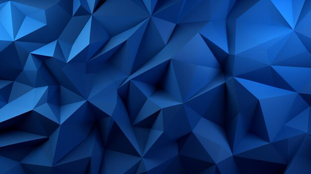 un gros plan d'un fond abstrait bleu avec beaucoup de triangles génératifs ai
