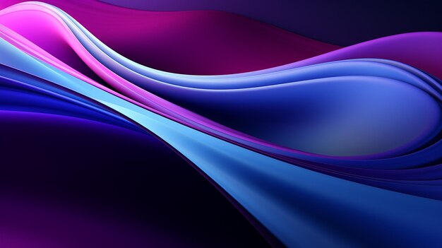 un gros plan d'un fond abstrait violet et bleu avec une conception courbe générative ai