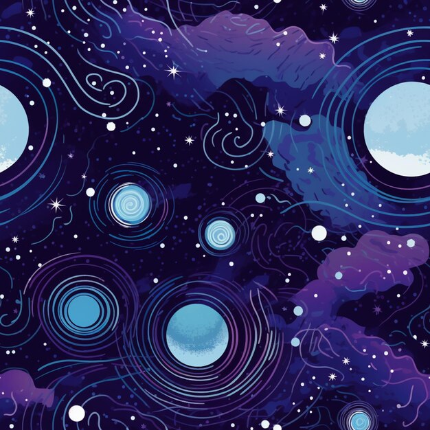 un gros plan d'un fond bleu et violet avec beaucoup d'étoiles génératives ai