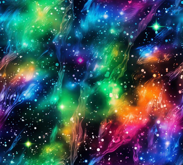 un gros plan d'un fond coloré avec beaucoup d'étoiles générative ai