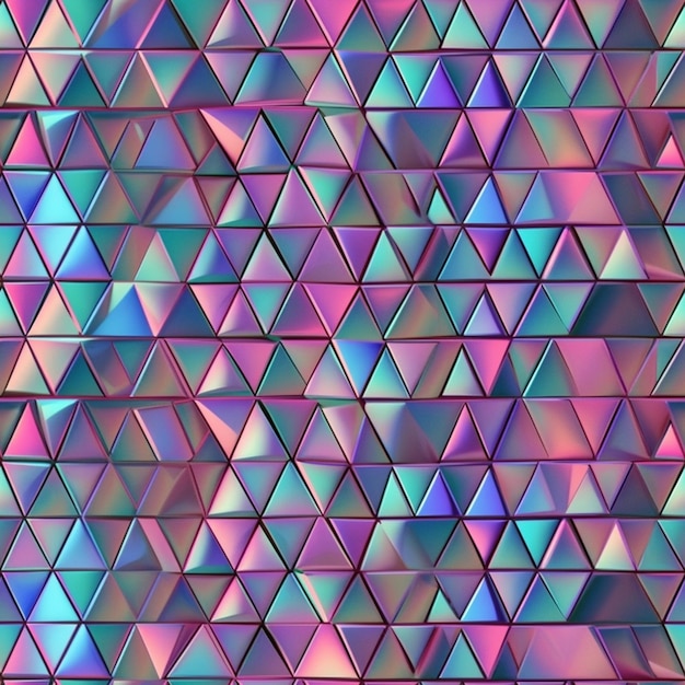 un gros plan d'un fond coloré avec beaucoup de triangles ai génératif