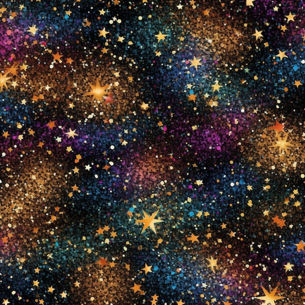 un gros plan d'un fond coloré avec des étoiles générative ai