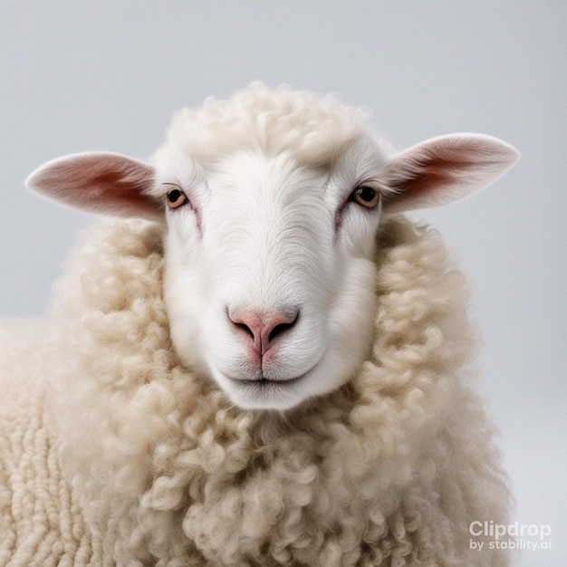 Gros plan d'un fond crème de tête de mouton