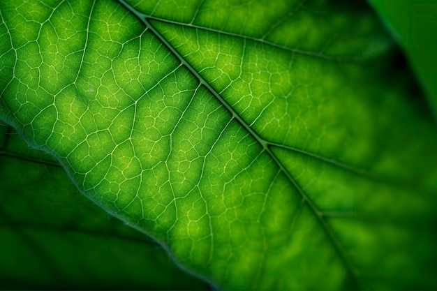 Gros plan sur fond de feuille verte générer ai