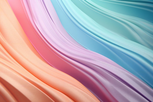 Gros plan de fond de texture de tissu satiné coloré fond abstrait vague