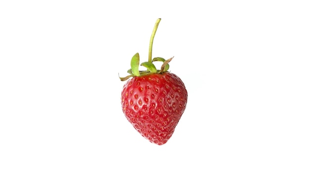 Photo un gros plan de fraise sur un fond blanc