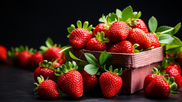 Gros plan de fraises mûres fraîches