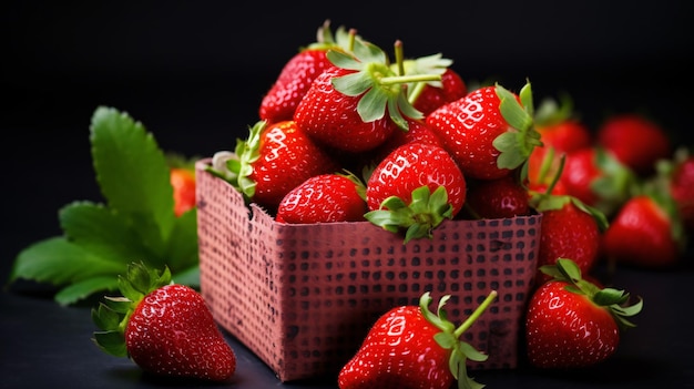 Gros plan de fraises mûres fraîches