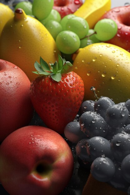 Un gros plan de fruits, y compris les mûres, les bleuets et les mûres