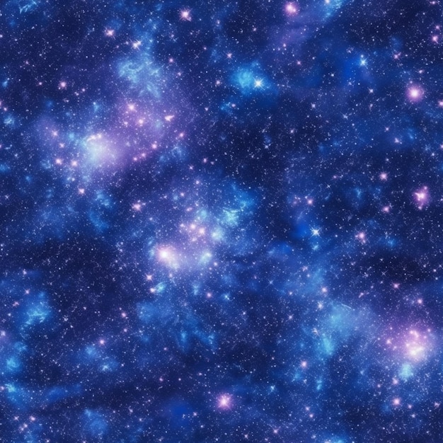 Un gros plan d'une galaxie bleue et violette avec des étoiles ai génératives