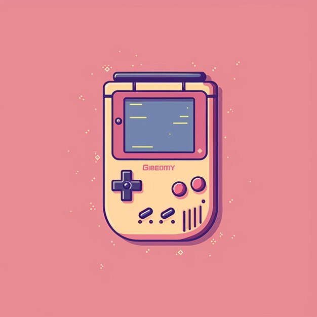 Photo un gros plan d'un gameboy sur un fond rose